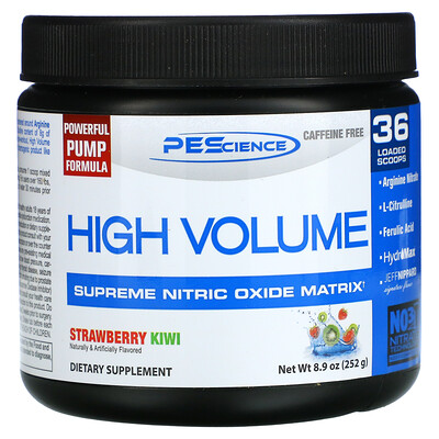 PEScience High Volume, Supreme Nitric Oxide Matrix, клубника и киви, 252 г (8,9 унции)