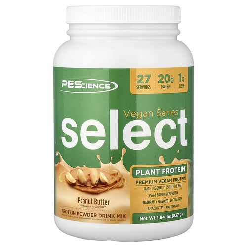 Pescience Vegan Series, Select Plant Protein™, Peanut Butter, 1.84 lbs (837 g)
