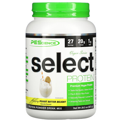 PEScience Vegan Series, Select Protein, Peanut Butter Delight, 29.5 oz (837 g)