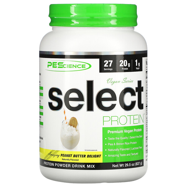PEScience‏, Vegan Series, Select Protein, Peanut Butter Delight, 29.5 oz (837 g)