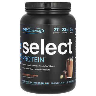 PEScience, Select Protein™ amestec de băuturi pudră, trufe de ciocolată, 1,96 lbs (891 g)