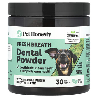 Pet Honesty, Fresh Breath Dental Powder For Dogs, Mint, 150 g (5.29 oz)