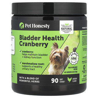 Pet Honesty, Bladder Health Cranberry, Voor Honden, Kip, 90 Zachte Kauwsnacks, 9.5 oz (270 g)