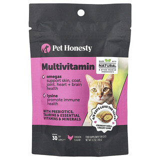 Pet Honesty, 貓咪多維生素，雞肉味，3.7 盎司（100 克）