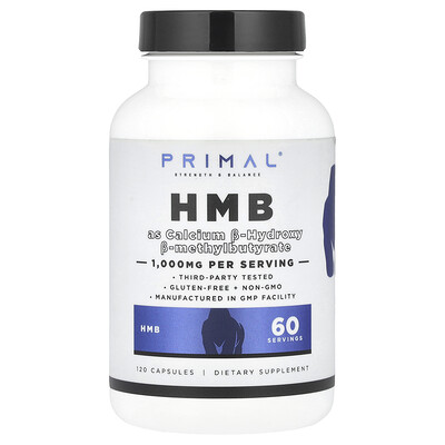 PrePrimal, HMB, 120 cápsulas (500 mg por cápsula)