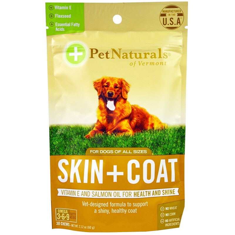 Pet Naturals of Vermont, Skin + Coat, For Dogs, 30 Chews, 2.12 oz (60g ...