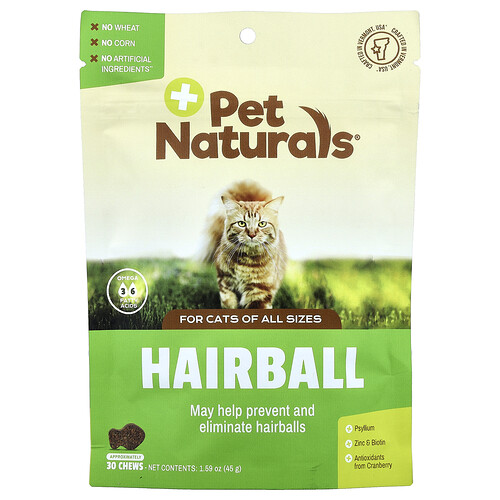 Pet Naturals Hairball For Cats All Sizes 30 Chews 1.59 oz (45 g)