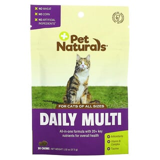 Pet Naturals of Vermont, Daily Multi, Pour chats, 30 comprimés à croquer, 37,5 g