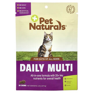 Pet Naturals, 데일리 멀티, 고양이용, 모든 사이즈, 츄 30개, 37.5g(1.32oz)