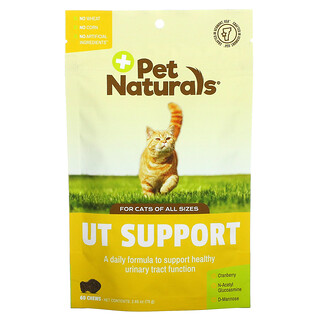 Pet Naturals of Vermont, UT Support with Cranberry and D-Mannose, For Cats, 60 Chews, 2.65 oz (75 g)