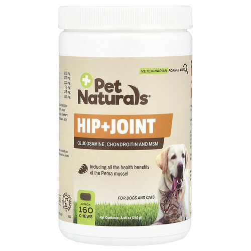 Pet Naturals, Hip + Joint, For Dogs and Cats, 160 Chews, 8.46 oz (240 g)