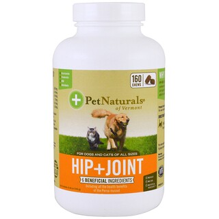 Pet Naturals of Vermont, Hip + Joint, For Dogs and Cats, 160 Chews