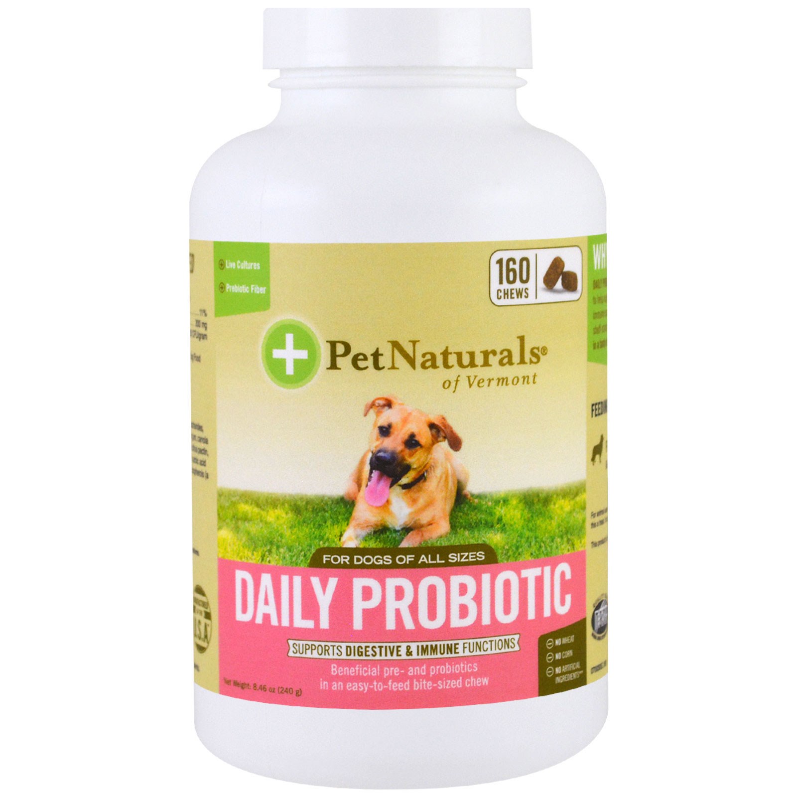 消委會 狗罐頭 營養 Pet Naturals of Vermont, 狗狗日常益生菌,160 片咀嚼片