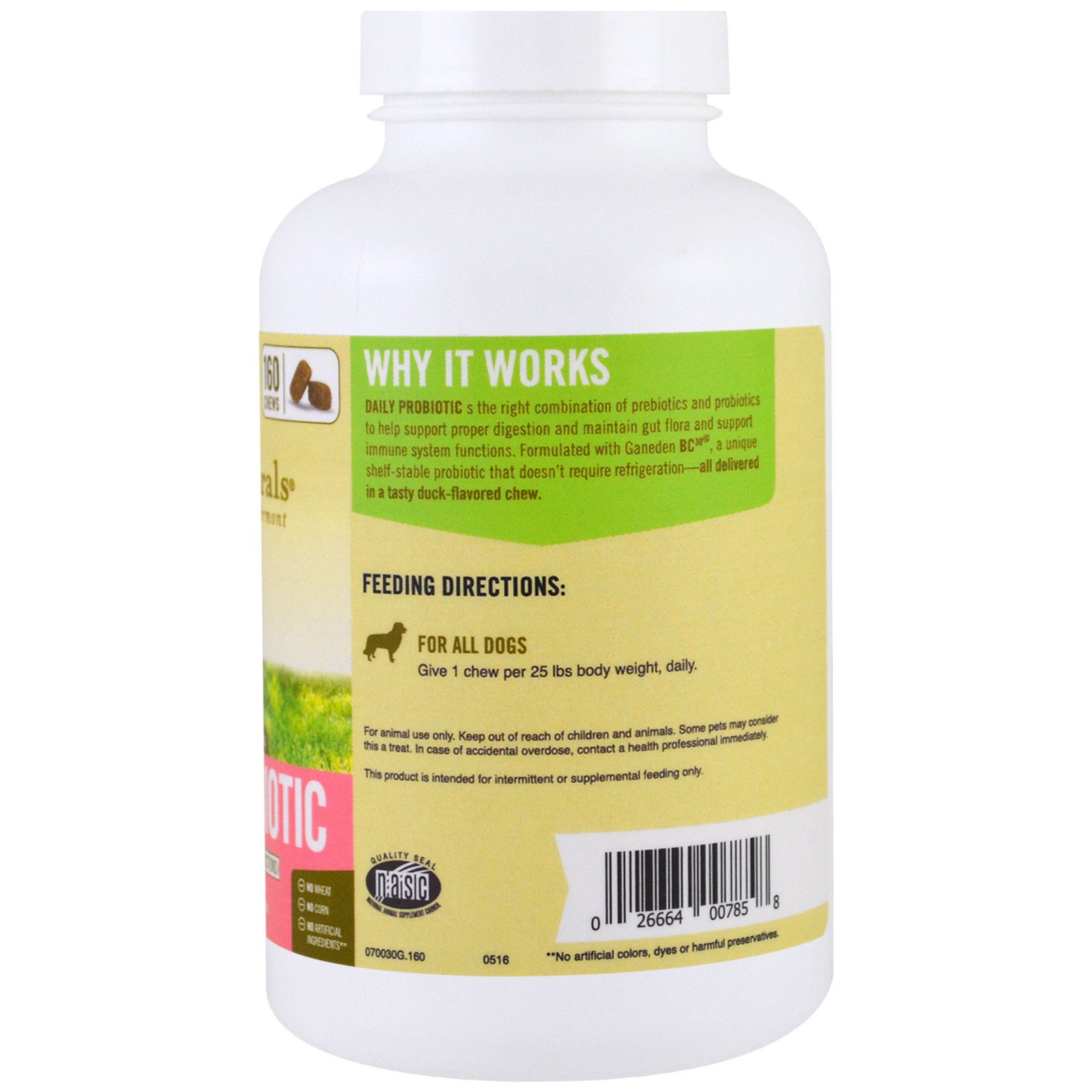 Pet Naturals of Vermont, Daily Probiotic, For Dogs of All Sizes, 160