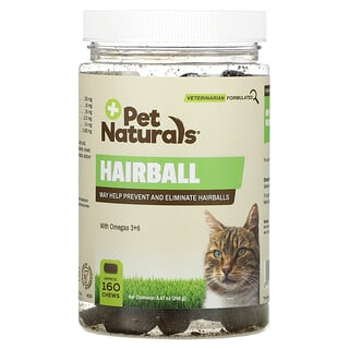 Pet Naturals of Vermont, Boule de poils pour chats, 160 pastilles à mâcher
