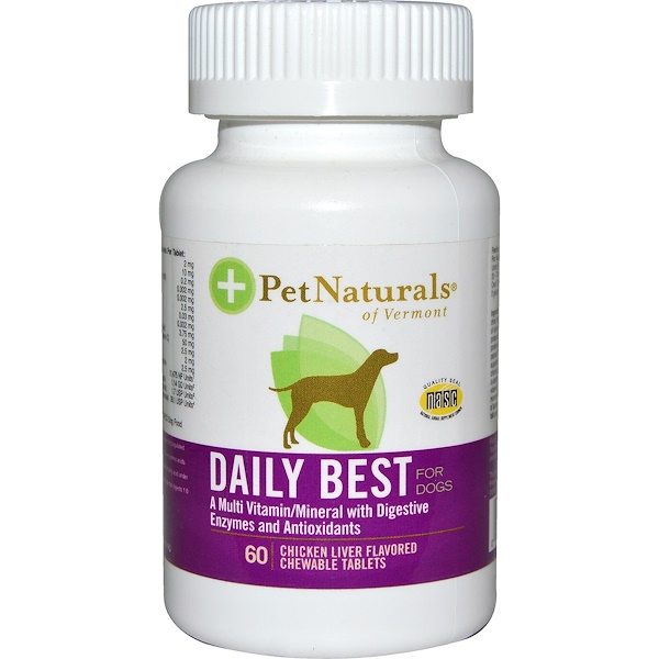 Pet Naturals of Vermont, Daily Best, Multi Vitamin/Mineral, For Dogs, Chicken Liver Flavored, 60 Chewable Tablets - iHerb.com Pet... 