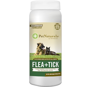 Пэт Нэчуралс оф Вермонт, Flea + Tick, For Dogs and Cats of All Sizes, 60 Pre-Moistened Towlettes отзывы