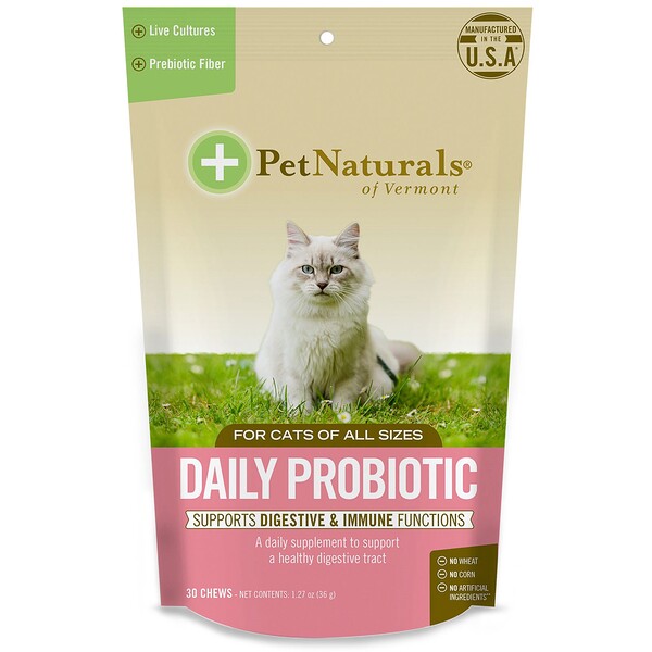 Pet Naturals of Vermont‏, Daily Probiotic, For Cats, 30 Chews, 1.27 oz (36 g)