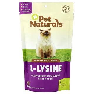 Pet Naturals, L-лізин, для котів, куряча печінка всіх розмірів, 60 жувальних таблеток, 90 г (3,17 унції)