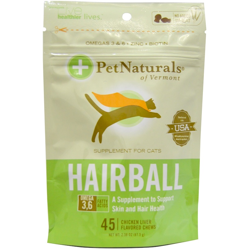Pet Naturals of Vermont, Hairball for Cats, 45 Chicken Liver Flavored