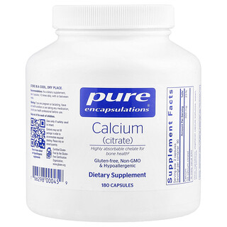 Pure Encapsulations, Calcium (citrate), 180 capsules (150 mg par capsule)