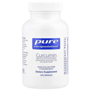 Pure Encapsulations, Куркумин, 120 капсули (250 мг на капсула)