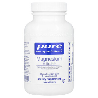 Pure Encapsulations, магний (цитрат), 90 капсул (150 мг в 1 капсуле)