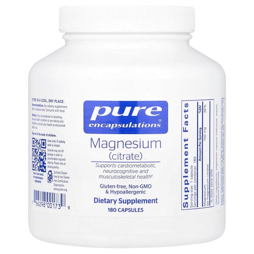 Pure Encapsulations, Magnesium (Citrate), 180 Capsules (150 mg per Capsule)
