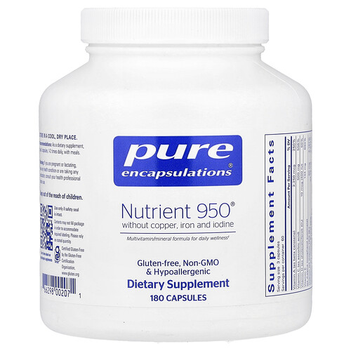 Pure Encapsulations, Nutrient 950® Without Copper, Iron and Iodine, 180 Capsules