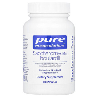 Pure Encapsulations, Дрожди Saccharomyces Boulardii, 60 капсули (5 милиарда CFU на капсула)