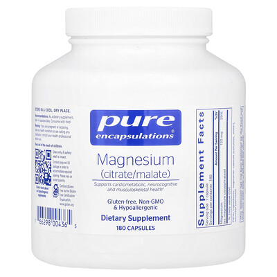 Pure Encapsulations  Magnesium (Citrate/Malate)  180 Capsules