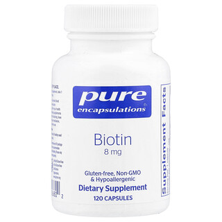 Pure Encapsulations, ビオチン、8mg、120粒