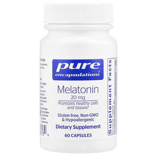 Pure Encapsulations, Melatonin , 20 mg, 60 Capsules