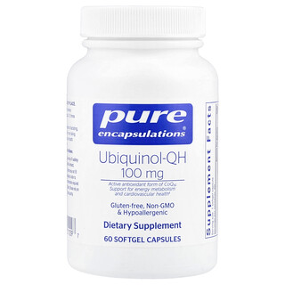 Pure Encapsulations, Ubiquinol-QH, 100 mg, 60 cápsulas blandas