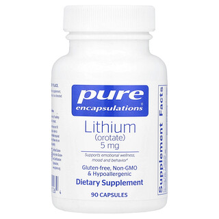 Pure Encapsulations, 乳清酸锂，5 毫克，90 粒胶囊