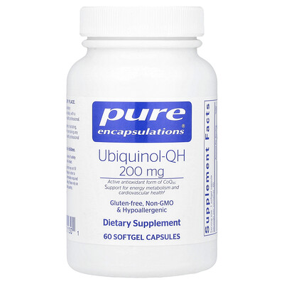 Pure Encapsulations  Ubiquinol-QH  200 mg  60 Softgels Capsules