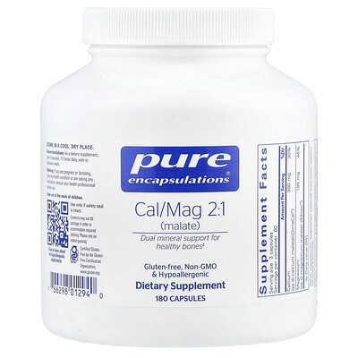 Pure Encapsulations Cal/Mag 2:1 (Malate) 180 Capsules