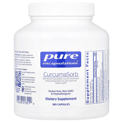 Pure Encapsulations CurcumaSorb 500 mg 180 Capsules (250 mg per Capsule)
