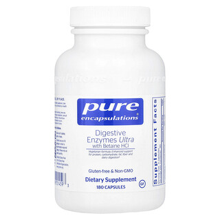 Pure Encapsulations, Betain HCl ile Sindirim Enzimleri Ultra, 180 Kapsül