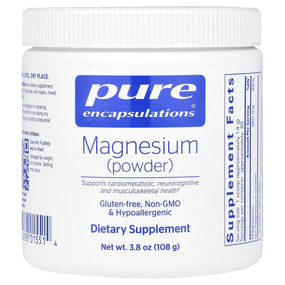 Pure Encapsulations  Magnesium Powder  3.8 oz (108 g)