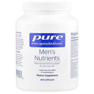 Pure Encapsulations, Składniki odżywcze dla mężczyzn, multiwitamina/kompleks minerałów dla mężczyzn po 40. roku życia, 360 kapsułek