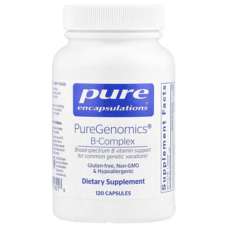 Pure Encapsulations, PureGenomics® B-komplex, 120 kapsúl