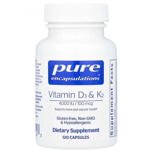 Photos - Vitamins & Minerals Pure Encapsulations , Vitamin D3 & K2, 120 Capsules PES-02522