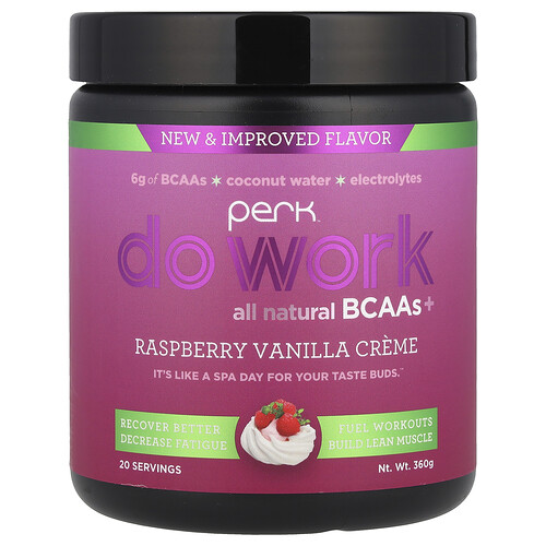Perk Energy, Do Work, All Natural BCAAs+, Himbeer-Vanille-Creme, 360 g