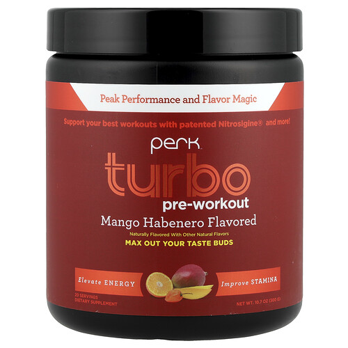 Perk Energy, Turbo, Pre-Workout, Mango Habenero, 10.7 oz (300 g)