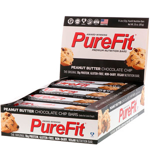 Отзывы о Пуре Фит Барс, Premium Nutrition Bars, Peanut Butter Chocolate Chip, 15 Bars, 2 oz (57 g) Each