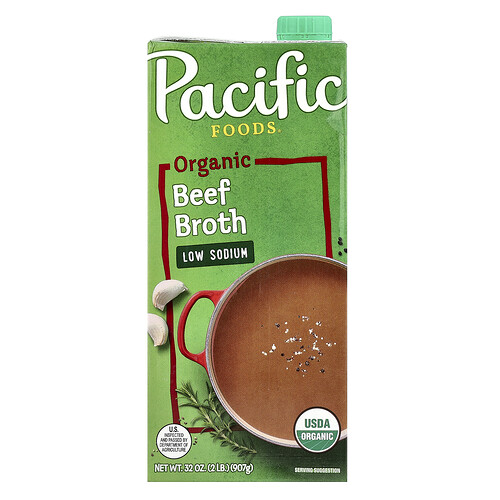 Pacific Foods, Organic Beef Broth, Low Sodium, 32 oz (907 g)