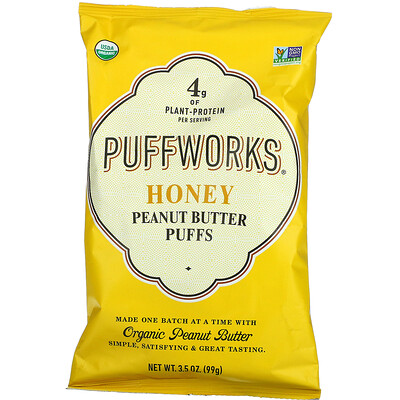 Puffworks Шарики с арахисовой пастой, мед, 99 г (3,5 унции)