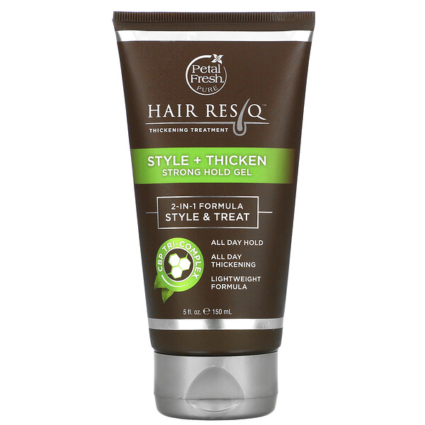 Petal Fresh‏, Hair ResQ, Thickening Treatment, Style + Thicken Strong Hold Gel, 5 fl oz (150 ml)