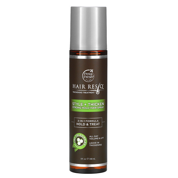 Petal Fresh‏, Hair ResQ, Thickening Treatment, Style + Thicken, Strong Hold Hair Spray, 8 fl oz (240 ml)